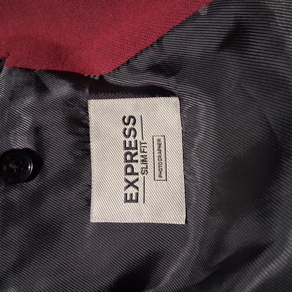 Express  Men Blazer Size 36 R Color Guindo - Picture 6 of 8